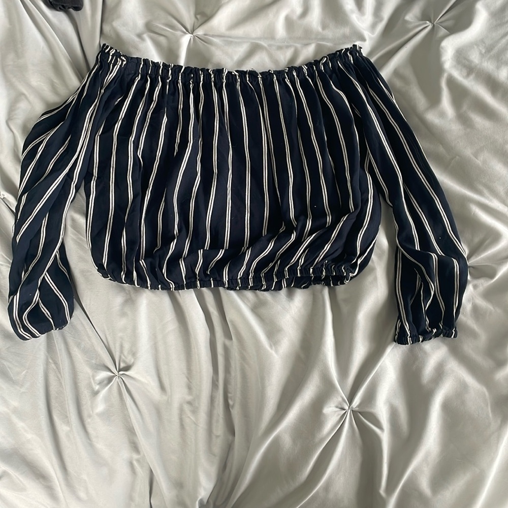 Off-the-shoulder striped top